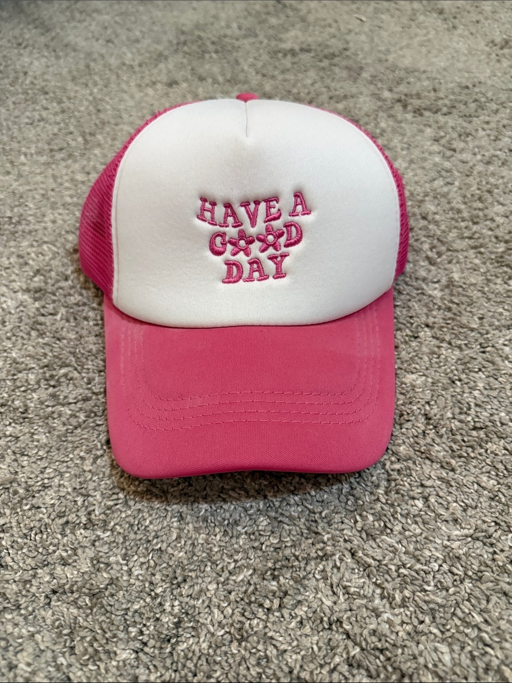 Pink & White 'Have A Good Day' Trucker Hat